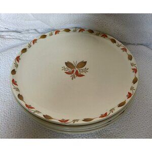 Set Of 4 Universal Ballerina Vintage Dinner Plates 9.25" Autumn Colors USA Made